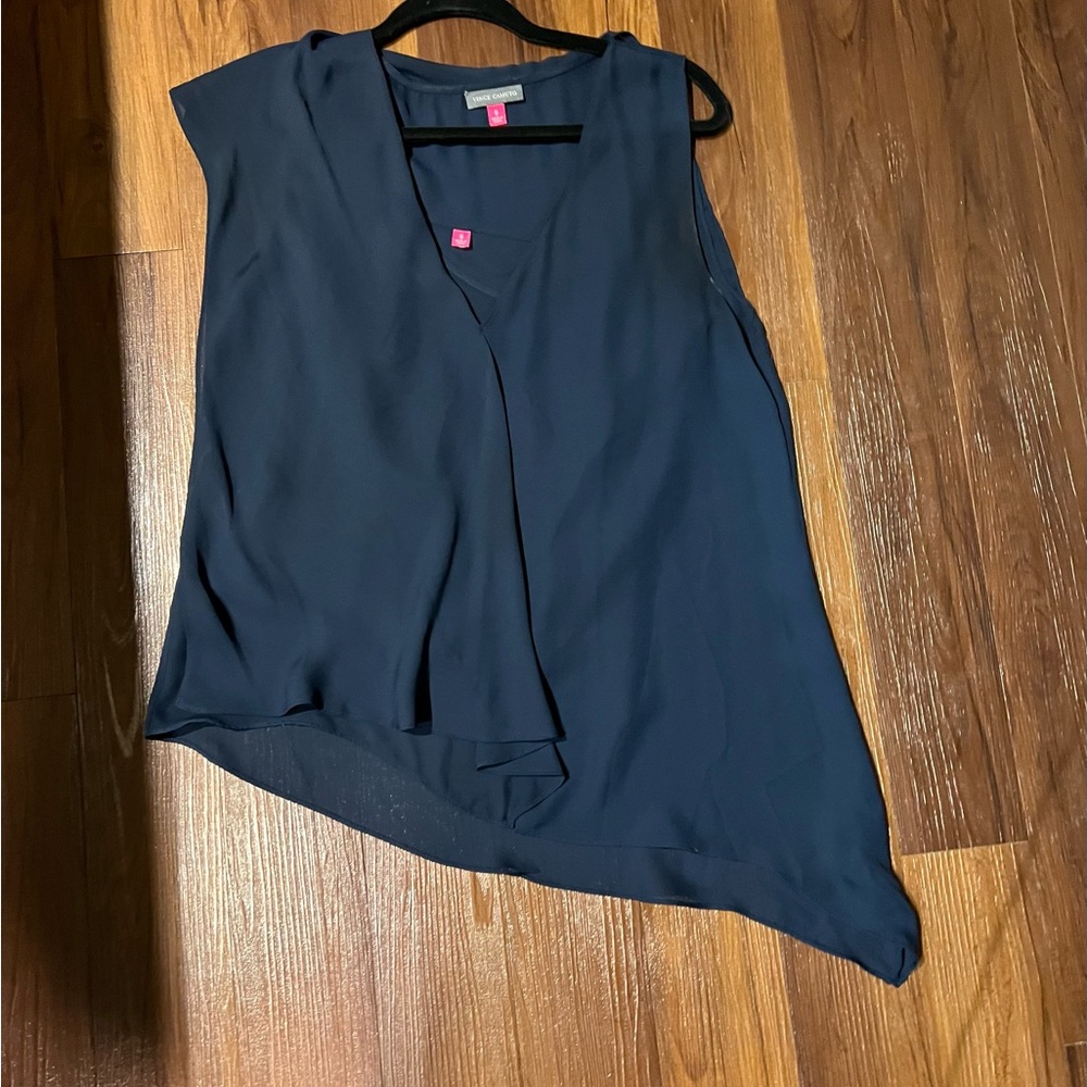 Vince camuto chiffon navy blue with camisole